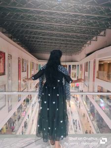 Black Heart Print Midi Dress