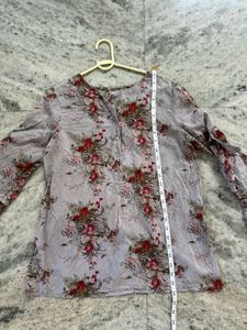 Floral Print Button-Down Top