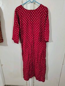Red Kurta Pant Set