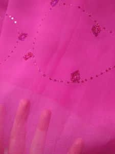 Pink Embellished Saree