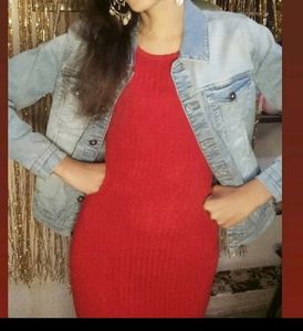Red Woolen One Piece