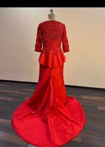Elegant Red Trail Gown 💅🏻💄💋👠❤