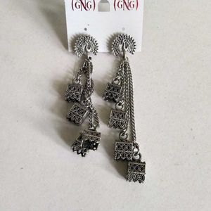 Pack Of 2 Oxidised Jhumka