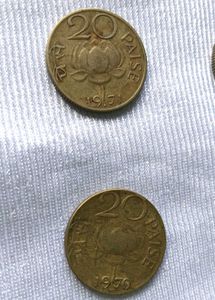 Old 20 paisa Coins 1969, 1970, and 1971 pack of 4
