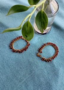 Red & Gold anklets Set