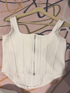 White Sleeveless Corset Top