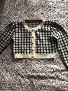 Chic Checkered Cardigan