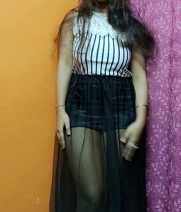 Long Striped Sleeveless Dress