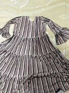 Striped Tiered Midi Dress