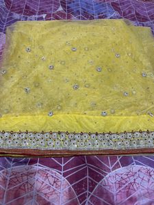 Yellow Embellished Saree