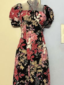 Pintrest Floral Print Midi Dress