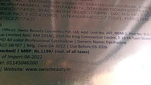 New Swiss Beauty HD Professional Eyeshadow Palette