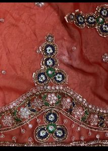 Red Beutiful Sari With Heavy Work
