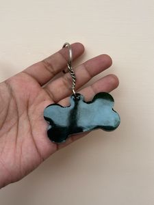 Green Glitter Bone Keychain
