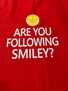 Red &#39;Are You Following Smiley?&#39; Dress