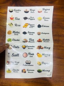 Spice Jar Label Stickers - Hindi and English