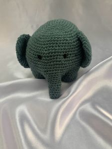 Cute Grey Crochet Plushie Elephant