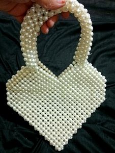 Fancy Handmade Heart-shaped Pearl Bag