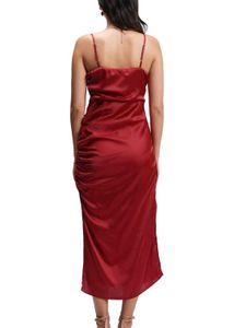 Elegant Red Slip Midi Dress