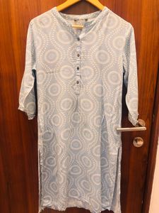 Blue Printed Tunic Top