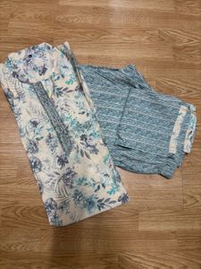 Floral Print Kurta Pant Set