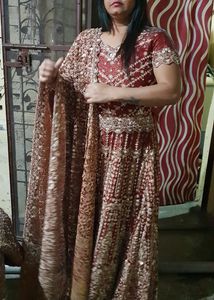 traditional maroon Lehegha