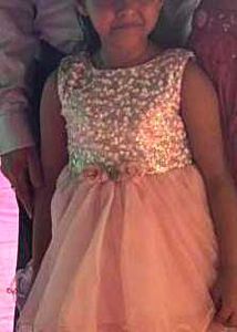 Pink Sequin Flower Girl Dress