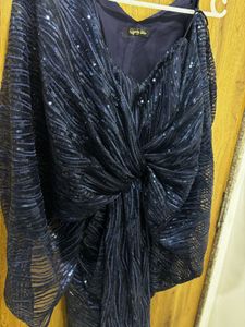 Elegant Blue Sequin Party Dress