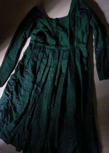 Elegant Green Long Sleeve Dress