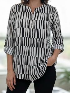 Striped Black & White Blouse