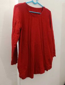 Red Knit Pullover