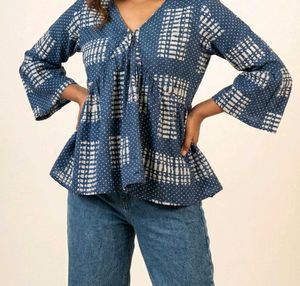 Stylish Blue Printed Top