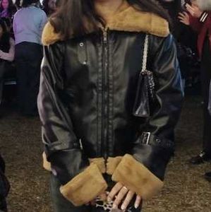 Fur Collar Leather Jacket