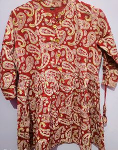 JAYRA TEXTILE Casual Printed Women Maroon Top