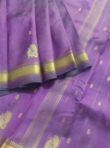 Purple And Green Dual Tone Silk Saree