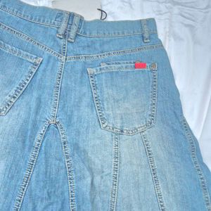Y2K Denim Pleated Skirt