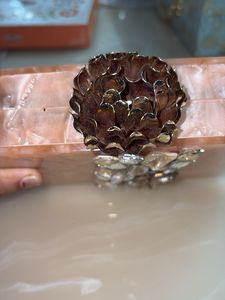 Emblished Onaxe marble Clutch