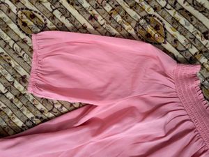 Branded Off Shoulder Pink Top