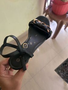 Black Chain Detail Sandals