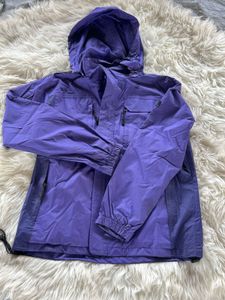 Purple Windbreaker Jacket with Hood