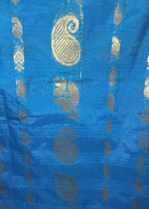 Super Saree With Shell And flower Design Of Golden