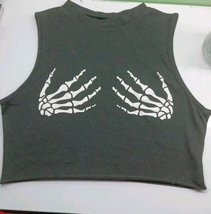 Skeleton Hands Crop Top
