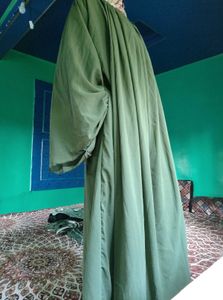Elegant Olive Green Ethnic Abaya
