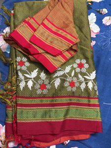 Elegant Ethnic Saree (खन साड़ी)(with Ready Blouse)