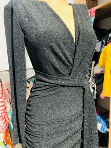 Sparkly Ruched Mini Dress