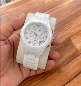 EMPORIO ARMANI CERAMIC WHITE MEN'S PREMIUM WATCH