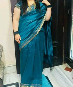 Turkish Blue Silk Saree