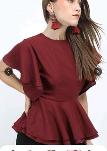 SALE 🔥Elegant Ruffled Sleeve Peplum Top