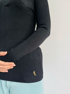 Ysl Black Long Sleeve Top