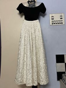 Full Chikenderi White Elegant Lehenga Choli Set